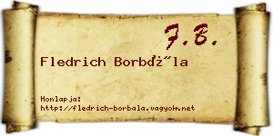 Fledrich Borbála névjegykártya
